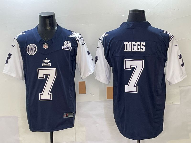 Men 2025 Nike Dallas Cowboys #7 Diggs Drak Blue 4th generation Limited NFL Jersey 03->milwaukee brewers->MLB Jersey